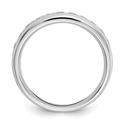 0.55ct. CZ Solid Real 14K White Gold 11-Stone Channel Wedding Band Ring