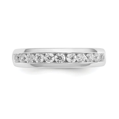 0.55ct. CZ Solid Real 14K White Gold 11-Stone Channel Wedding Band Ring
