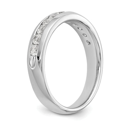 0.55ct. CZ Solid Real 14K White Gold 11-Stone Channel Wedding Band Ring