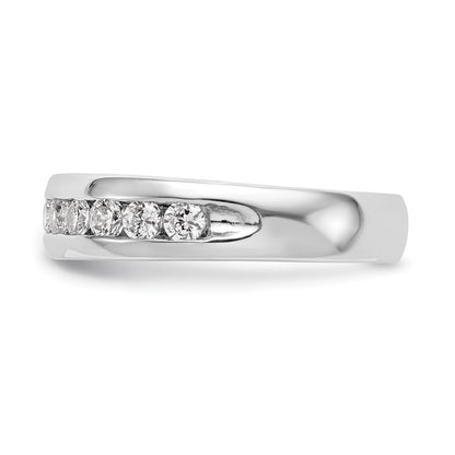 14K White Gold 11-Stone Real Diamond Channel Band