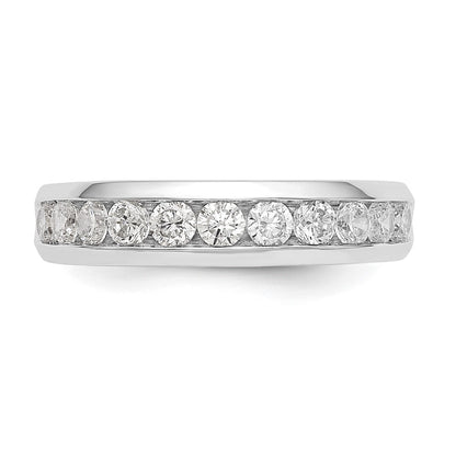 14K White Gold 11-Stone Real Diamond Channel Band
