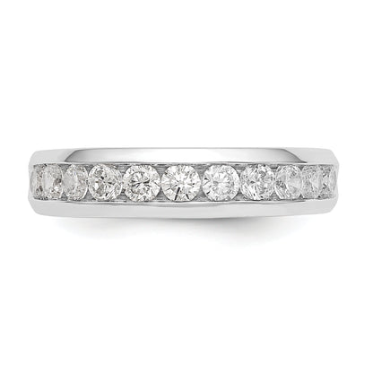 0.77ct. CZ Solid Real 14K White Gold 11-Stone Channel Wedding Band Ring
