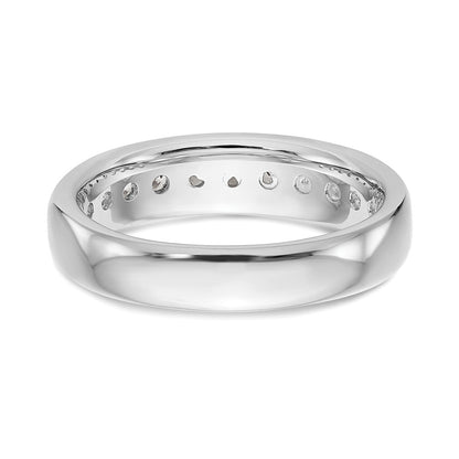 14K White Gold 11-Stone Real Diamond Channel Band