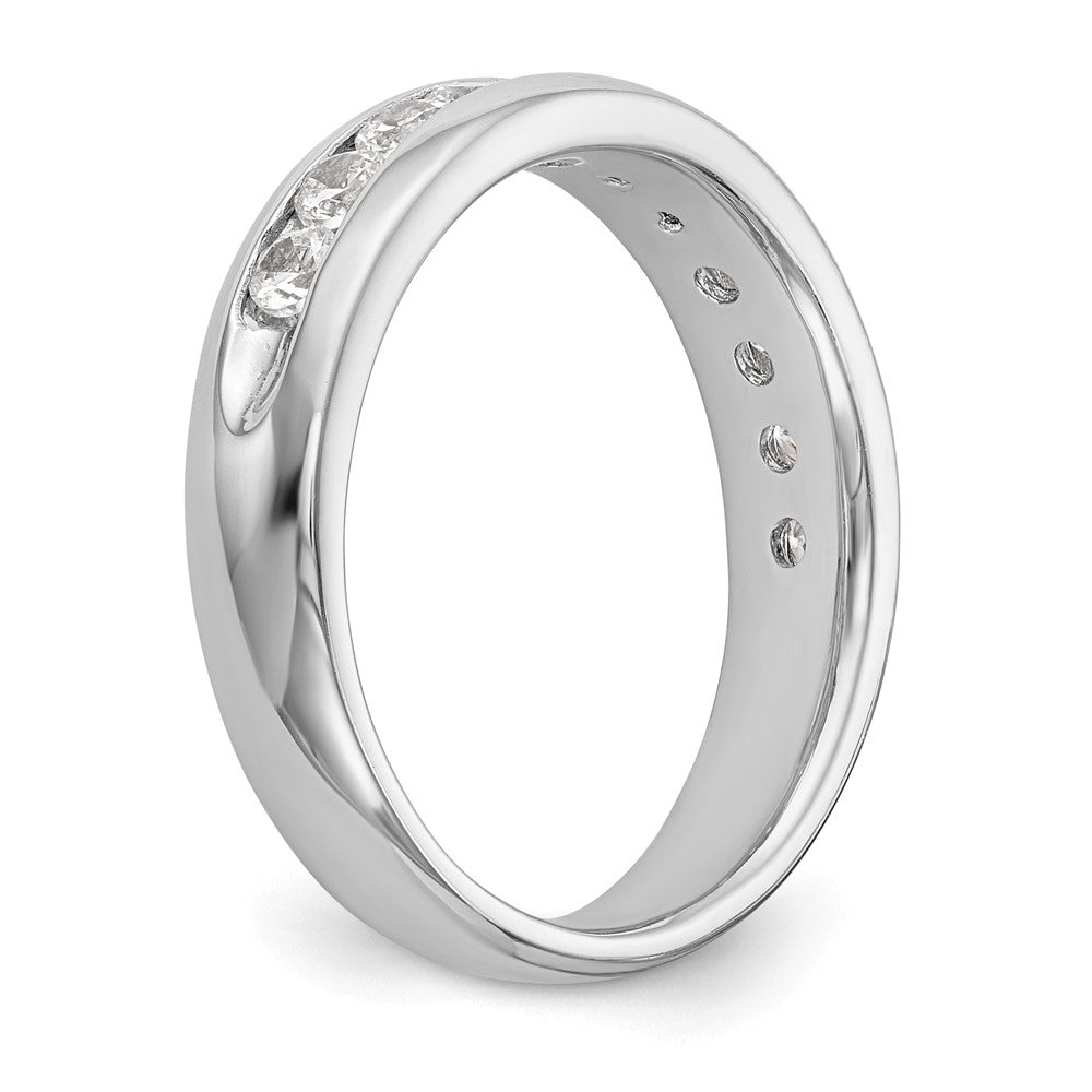14K White Gold 11-Stone Real Diamond Channel Band