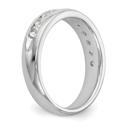 0.77ct. CZ Solid Real 14K White Gold 11-Stone Channel Wedding Band Ring