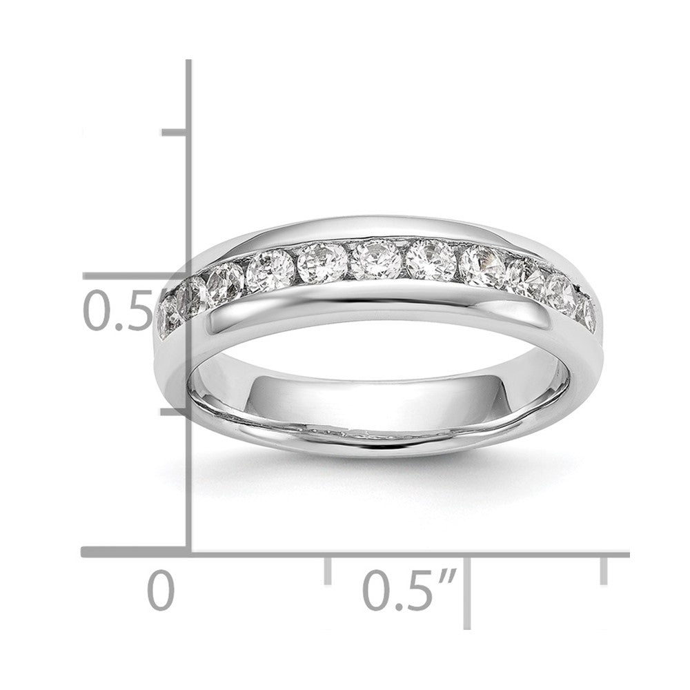 14K White Gold 11-Stone Real Diamond Channel Band