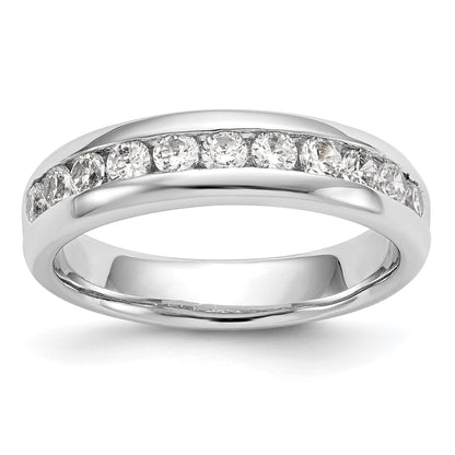 0.77ct. CZ Solid Real 14K White Gold 11-Stone Channel Wedding Band Ring