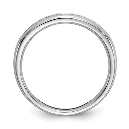 14K White Gold 11-Stone Real Diamond Channel Band