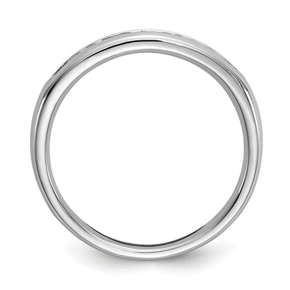 0.17ct. CZ Solid Real 14K White Gold 11-Stone Channel Wedding Band Ring
