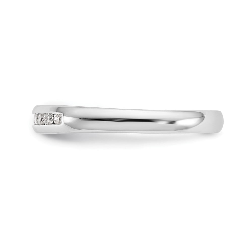 14K White Gold 11-Stone Real Diamond Channel Band