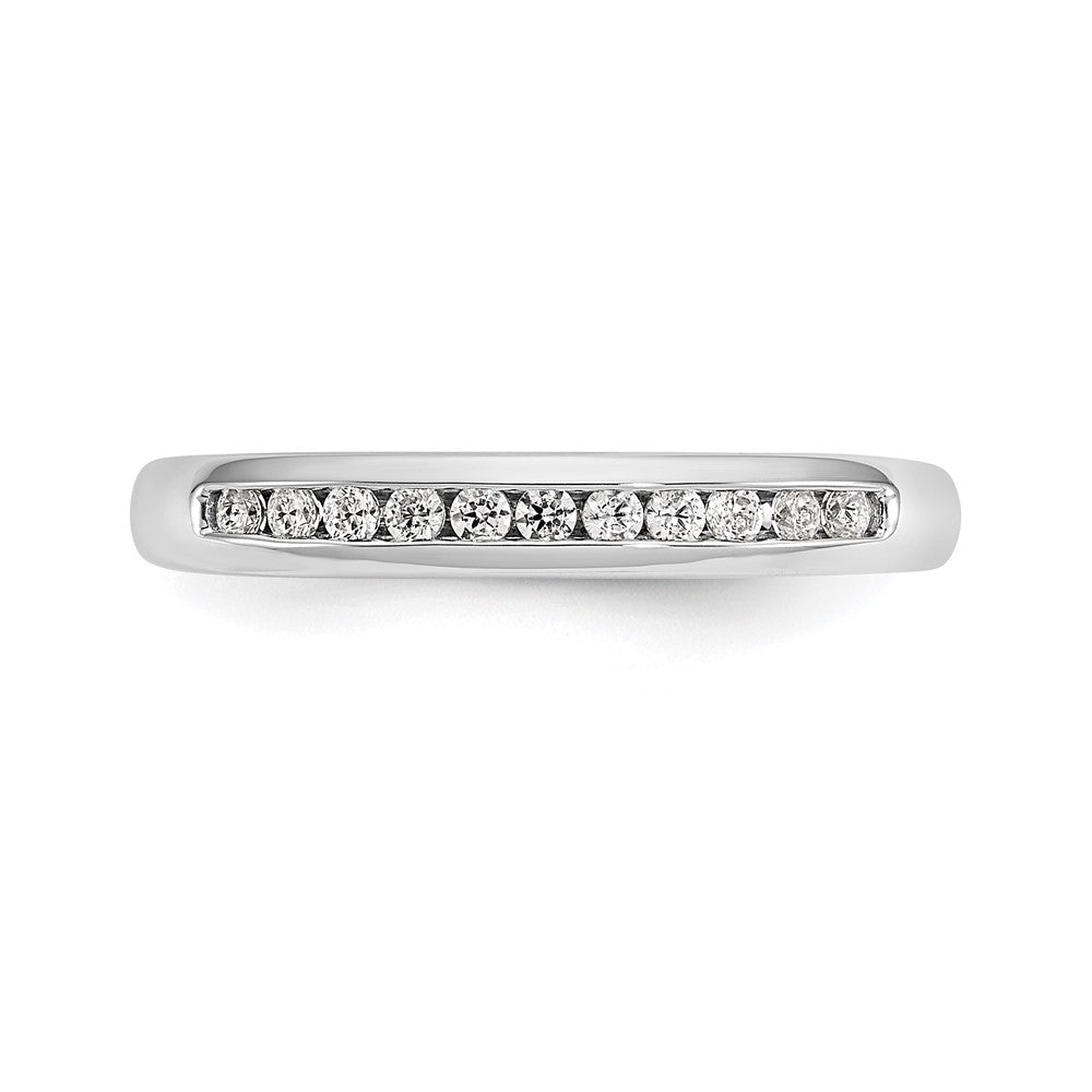 14K White Gold 11-Stone Real Diamond Channel Band