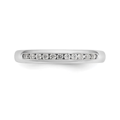 14K White Gold 11-Stone Real Diamond Channel Band