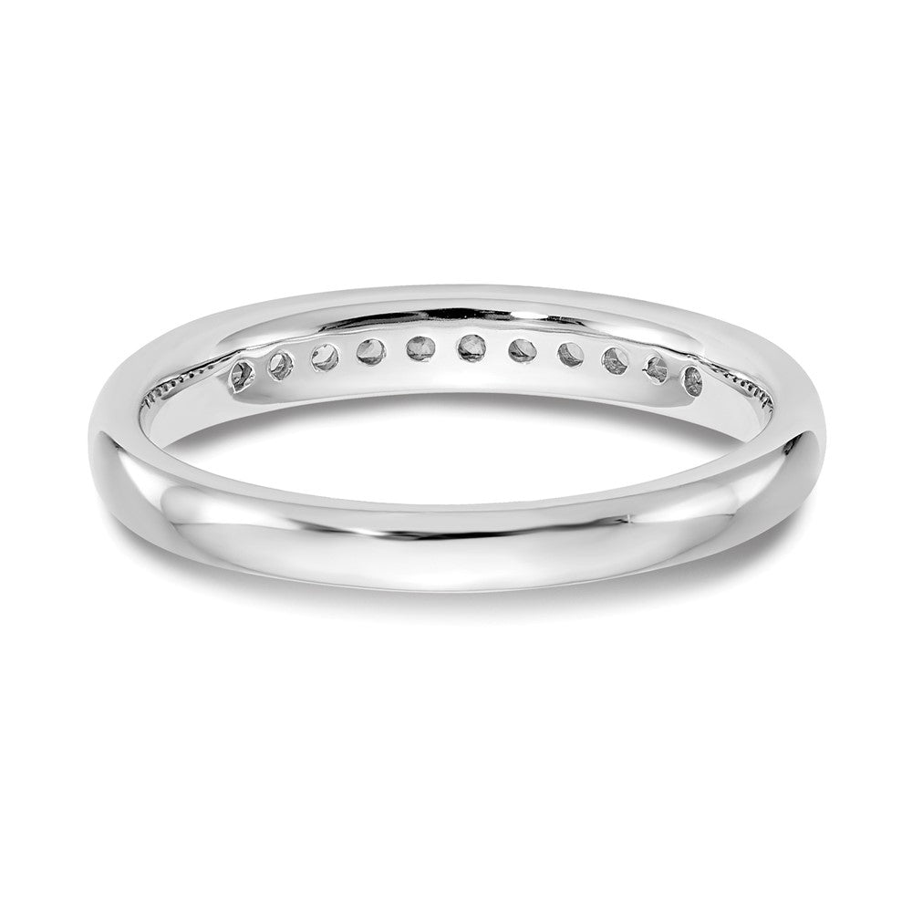 14K White Gold 11-Stone Real Diamond Channel Band