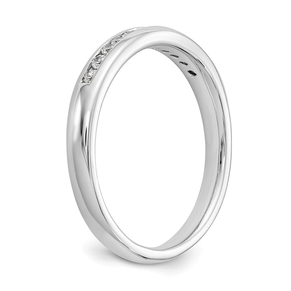 14K White Gold 11-Stone Real Diamond Channel Band