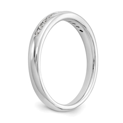 14K White Gold 11-Stone Real Diamond Channel Band