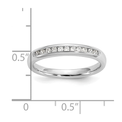 14K White Gold 11-Stone Real Diamond Channel Band