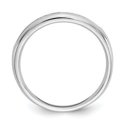 0.22ct. CZ Solid Real 14K White Gold 11-Stone Channel Wedding Band Ring