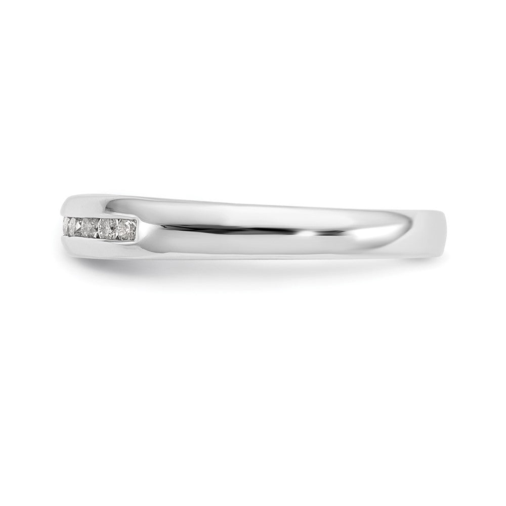 14K White Gold 11-Stone Real Diamond Channel Band