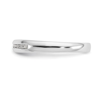 14K White Gold 11-Stone Real Diamond Channel Band