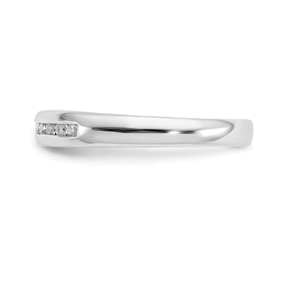 0.22ct. CZ Solid Real 14K White Gold 11-Stone Channel Wedding Band Ring