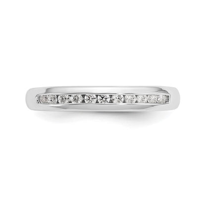 14K White Gold 11-Stone Real Diamond Channel Band