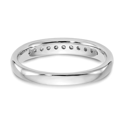 14K White Gold 11-Stone Real Diamond Channel Band