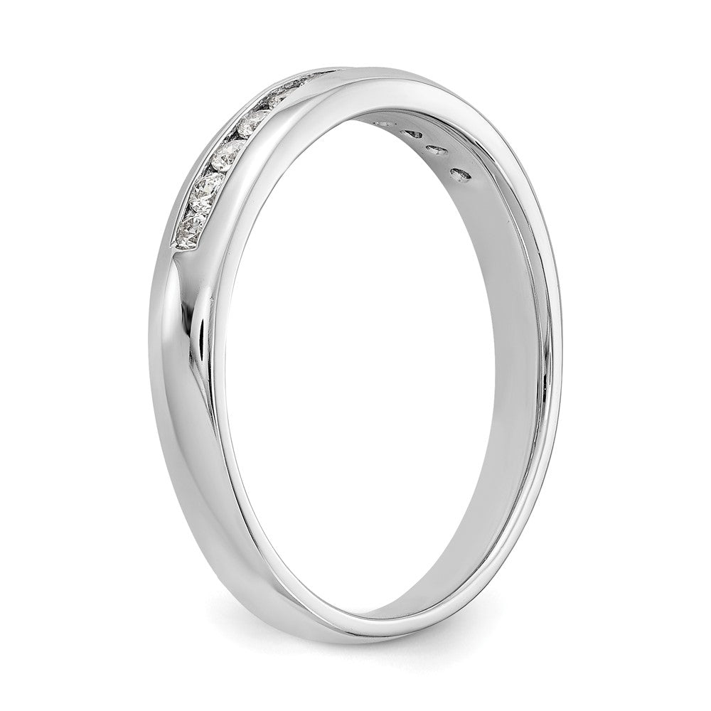 14K White Gold 11-Stone Real Diamond Channel Band