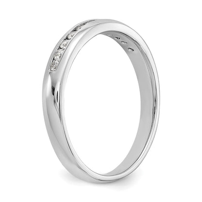 14K White Gold 11-Stone Real Diamond Channel Band