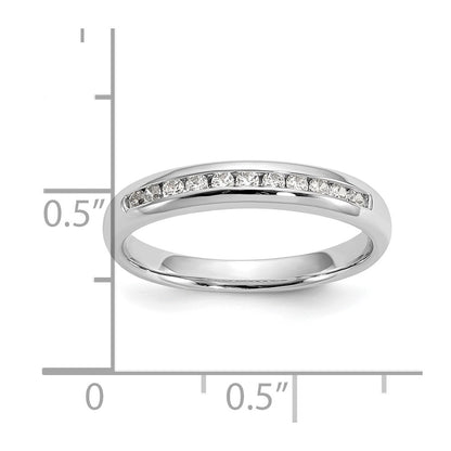 14K White Gold 11-Stone Real Diamond Channel Band
