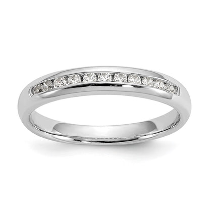 14K White Gold 11-Stone Real Diamond Channel Band