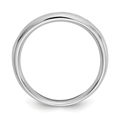 0.25ct. CZ Solid Real 14K White Gold 11-Stone Channel Wedding Band Ring