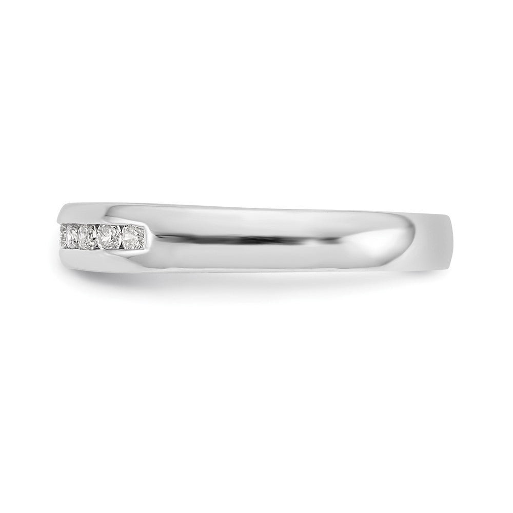 14K White Gold 11-Stone Real Diamond Channel Band