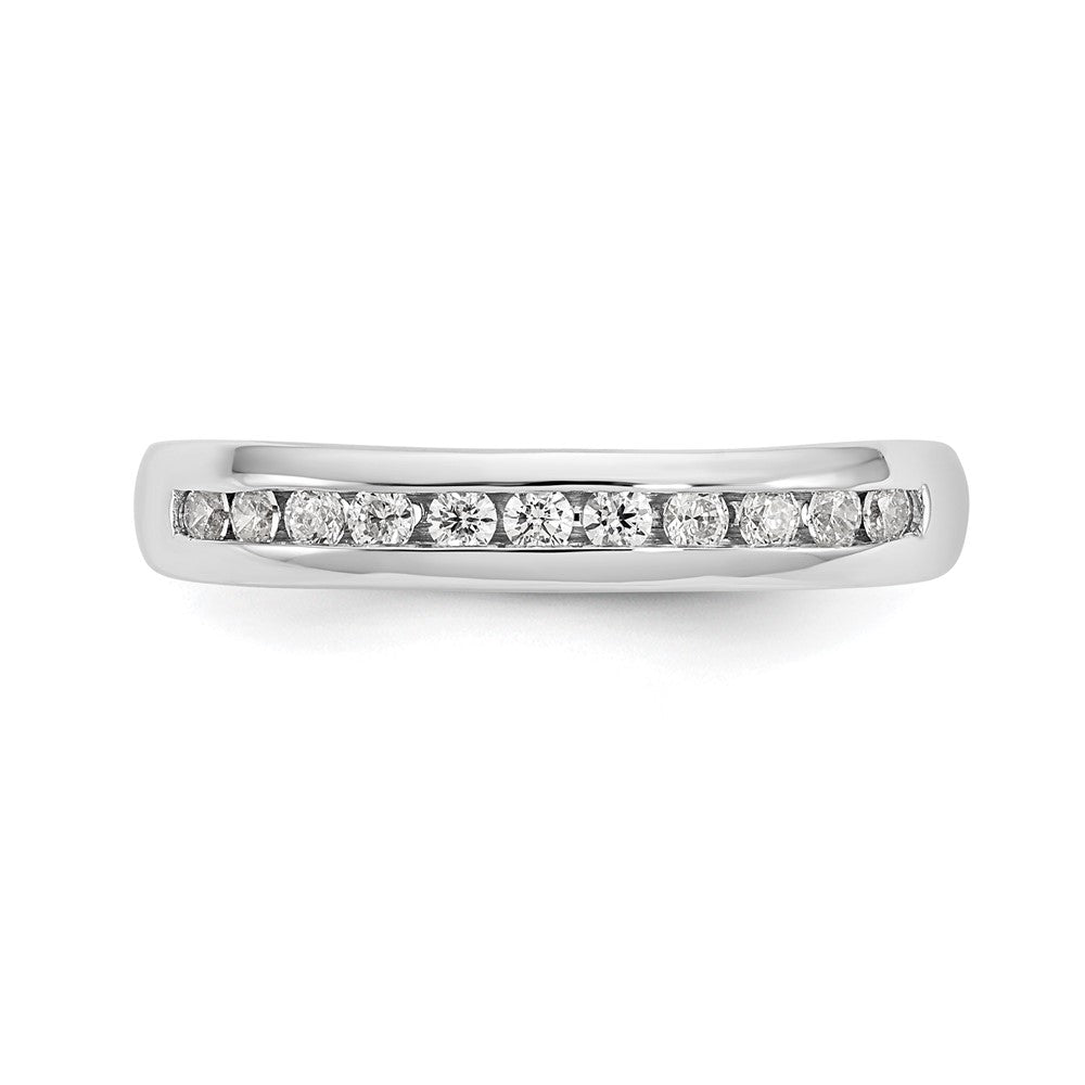 14K White Gold 11-Stone Real Diamond Channel Band
