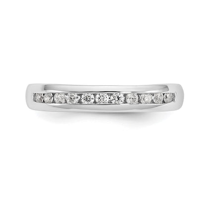 14K White Gold 11-Stone Real Diamond Channel Band