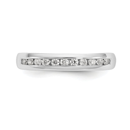 0.25ct. CZ Solid Real 14K White Gold 11-Stone Channel Wedding Band Ring