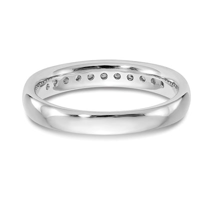14K White Gold 11-Stone Real Diamond Channel Band