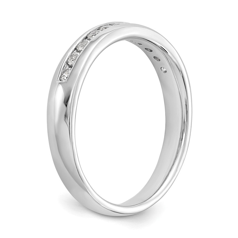 14K White Gold 11-Stone Real Diamond Channel Band