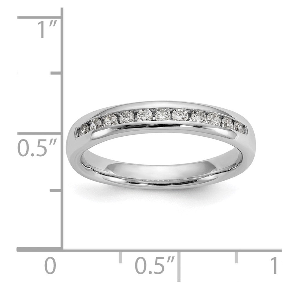 14K White Gold 11-Stone Real Diamond Channel Band