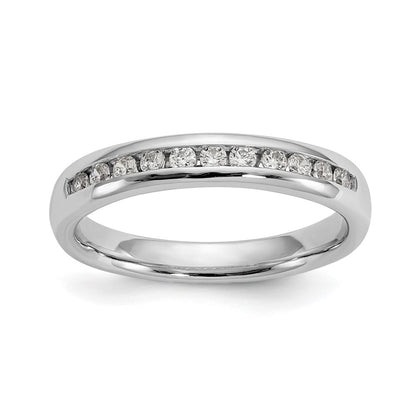 14K White Gold 11-Stone Real Diamond Channel Band