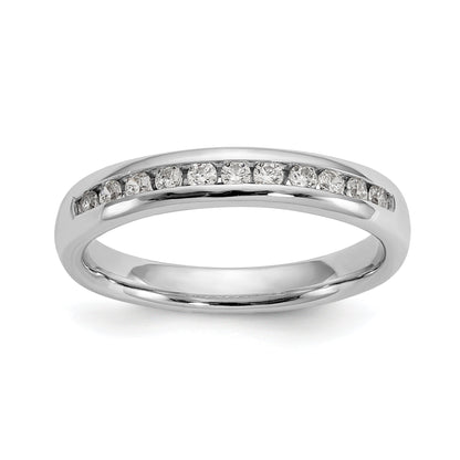 0.25ct. CZ Solid Real 14K White Gold 11-Stone Channel Wedding Band Ring