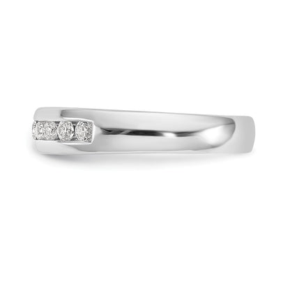 14K White Gold 11-Stone Real Diamond Channel Band