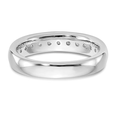 14K White Gold 11-Stone Real Diamond Channel Band