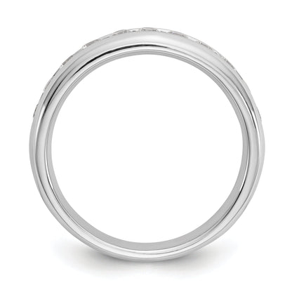 0.55ct. CZ Solid Real 14K White Gold 11-Stone Channel Wedding Band Ring