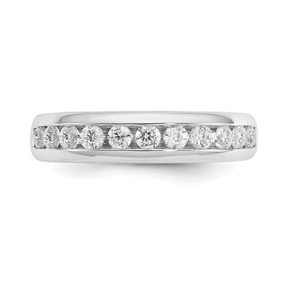 0.55ct. CZ Solid Real 14K White Gold 11-Stone Channel Wedding Band Ring