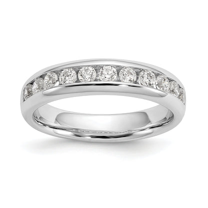 0.55ct. CZ Solid Real 14K White Gold 11-Stone Channel Wedding Band Ring
