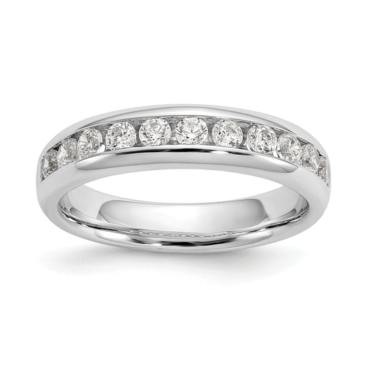 0.55ct. CZ Solid Real 14K White Gold 11-Stone Channel Wedding Band Ring