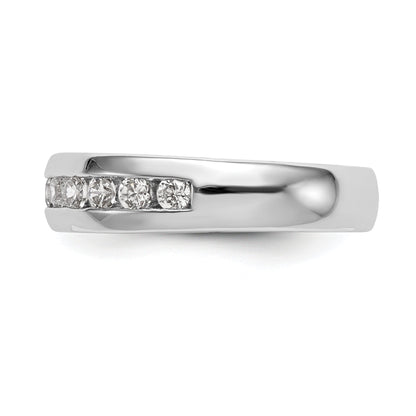 0.77ct. CZ Solid Real 14K White Gold 11-Stone Channel Wedding Band Ring