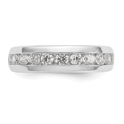 0.77ct. CZ Solid Real 14K White Gold 11-Stone Channel Wedding Band Ring