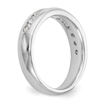0.77ct. CZ Solid Real 14K White Gold 11-Stone Channel Wedding Band Ring