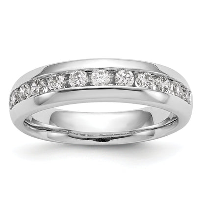 0.77ct. CZ Solid Real 14K White Gold 11-Stone Channel Wedding Band Ring